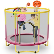 6FT Indoor Trampoline for Kids Ages 1-8, 72" Mini Toddler Indoor  Outdoor Tr...