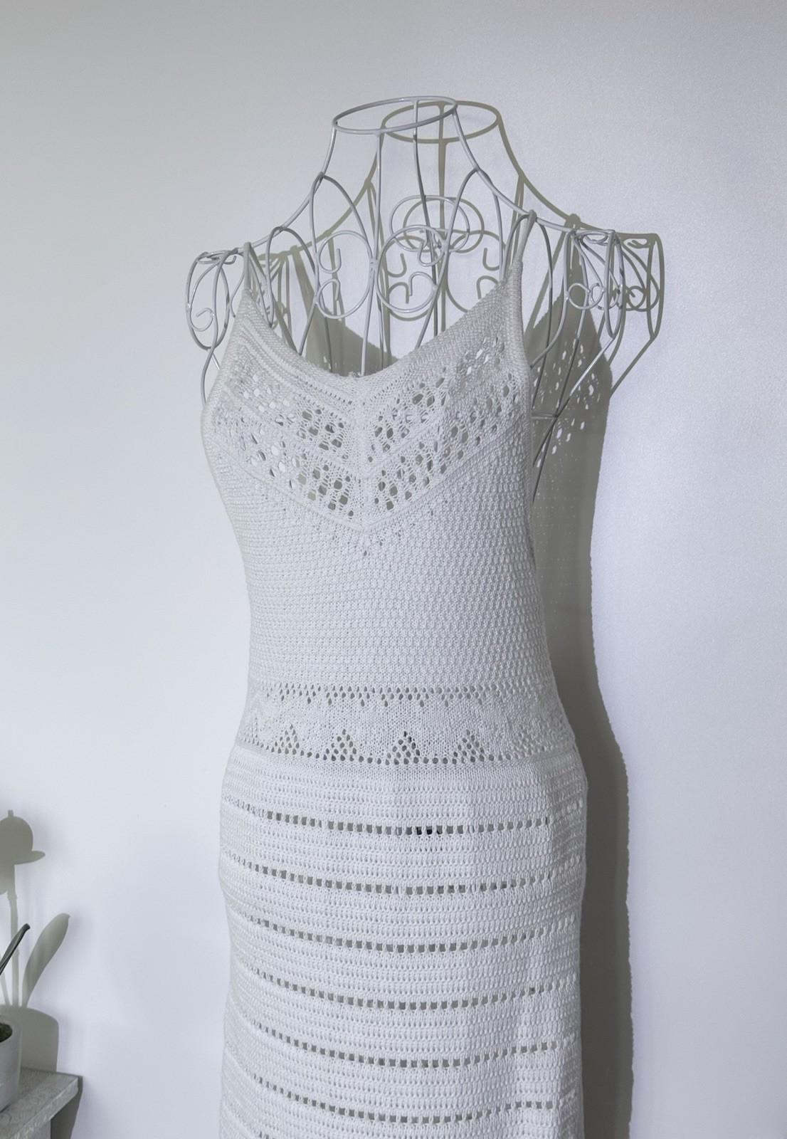Stunning Zara White Open Back Knit Maxi Dress - Size Uk Medium - RRP £85 BNWT image 2
