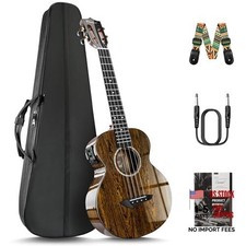 TEG95 Butterfly Bocote Glossy Tenor Acoustic  Electric 26" Tenor Black Bocote