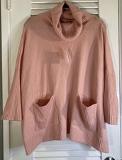 NWT LOFT Peach Poncho Sweater Cowl Neck Pockets Oversized Soft Women  s Size M