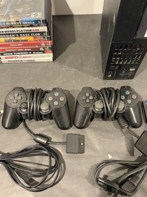 Sony Playstation 2 PS2 Fat Bundle 2 Controllers Memory Card 10games Tested