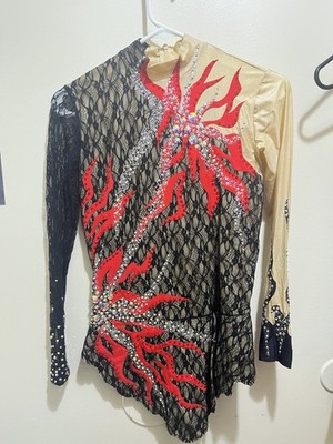 Adult S/M Figure Skating/Rhythmic Gymnastics Dress Swarovski Crystals 