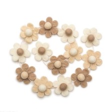 Felt Flower Garland - Fun Party Decorations for Easter, Beige Daisy Flowers