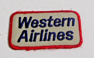 Vintage Western Airlines Employee Patch 3 1/2 " x 2"