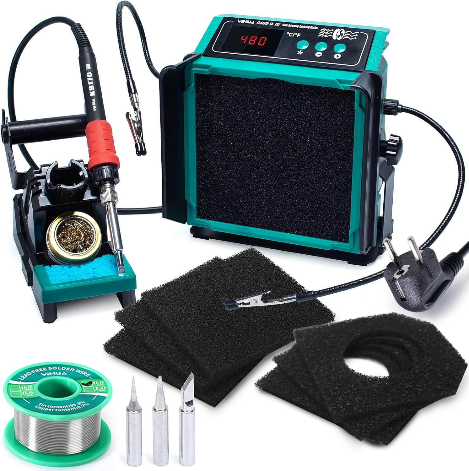 Kit Stazione Saldante YIHUA 948DQ-III 110W ESD Safe con Aspirafumi