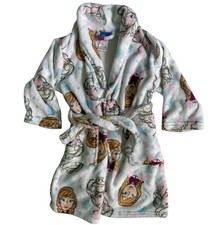 Disney Frozen Plush Bathrobe Toddler Girl  s Size 4 White Anna  Elsa Cover Up