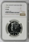 1964 Accent Hair DDO VP-003 Kennedy Silver Half Dollar 50C Proof PF 68 NGC