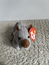 Ty Teenie Beanie Baby Spike The Rhinoceros Hang Tag