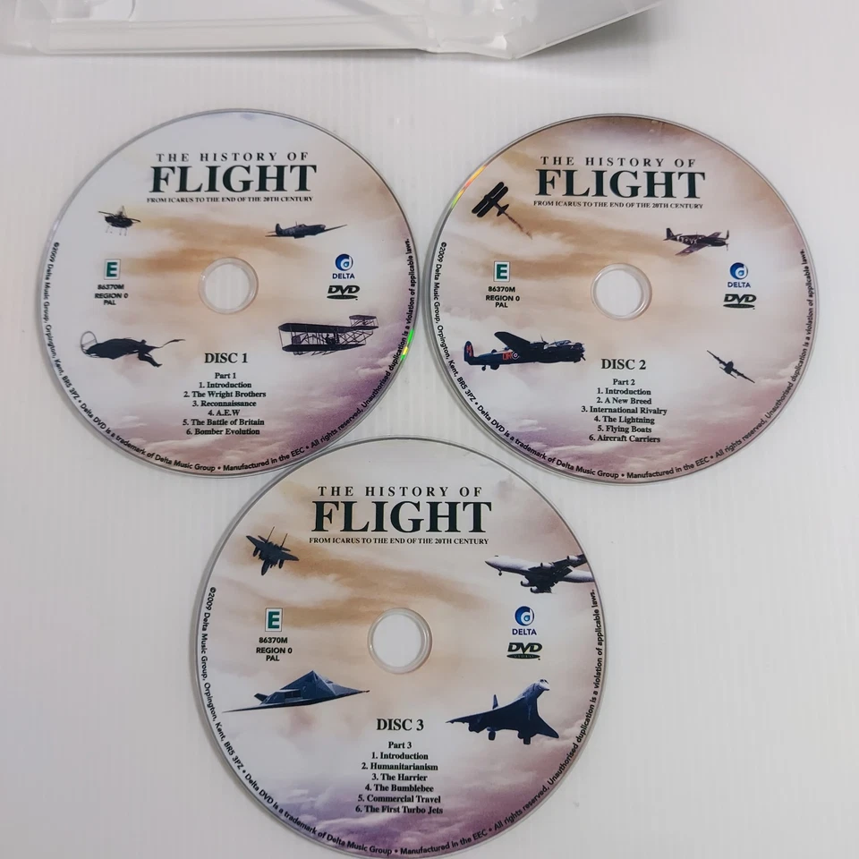 The History of Flight DVD 3 Disc Box Set Aviation Documentary Concorde Spitfire  - Image 3 of 4