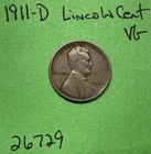 1911 D Lincoln Wheat Cent / Penny 1c Vg Very Good