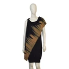 MCQ Alexander McQueen Black Wool Knit Sleeveless Dress L Italy Asymmetric TieDye