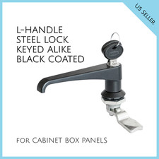 L HANDLE LATCH KEY CAM LOCK KEYED ALIKE BLACK CABINET BOX PANELS 111.1.2.01.42
