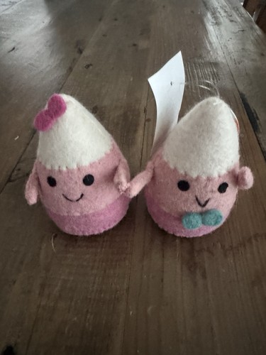 PINK Felt Candy Corn Couple HALLOWEEN Decor from Candy Corn Lane New with Tags