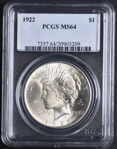 1922 Peace Dollar PCGS MS64