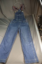 TOMMY HILFIGER DENIM OVERALLS SIZE 6 BLUE LOGO STRAP