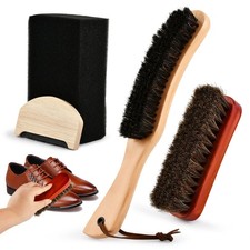 4 Piece Horsehair Hat Brush Kit with Sponge Lint Remover
