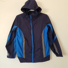 L.L. Bean Youth Winter Coat w Hood Blue Colorblock Size Large 14-16 