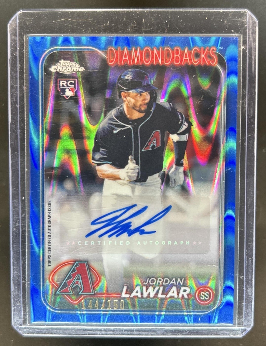 2024 Topps Chrome Update Jordan Lawlar Auto RC Blue RayWave Refractor #/150