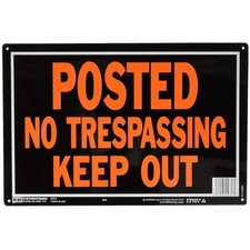 Orange Metal No Trespassing Sign 12x14, Pack of 12
