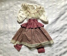 Vintage Girls Prairie Dress Pinafore 2Pc Set Cottagecore Outfit