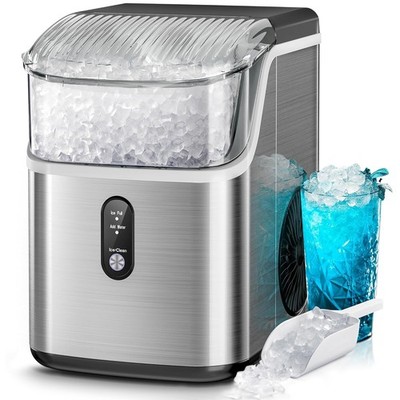 Nugget Ice Makers Countertop,Portable Ice Machine W/ Crushed Ice