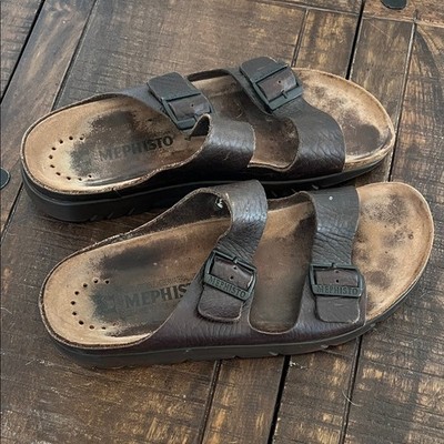 Mephisto Men's Leather Double Strap Zonder Sandal $209 Size 46 or 11