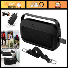 Silicone Case Cover for Portable Speaker, Anti-Dust Plug Carrying Pouch - Blac