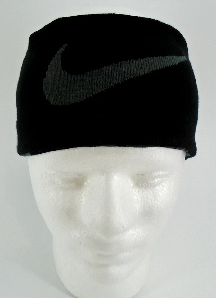 Nike Diadema Tejida Sin Costuras Para Hombre Reversible Negra/Antracita Foto 2 de 4