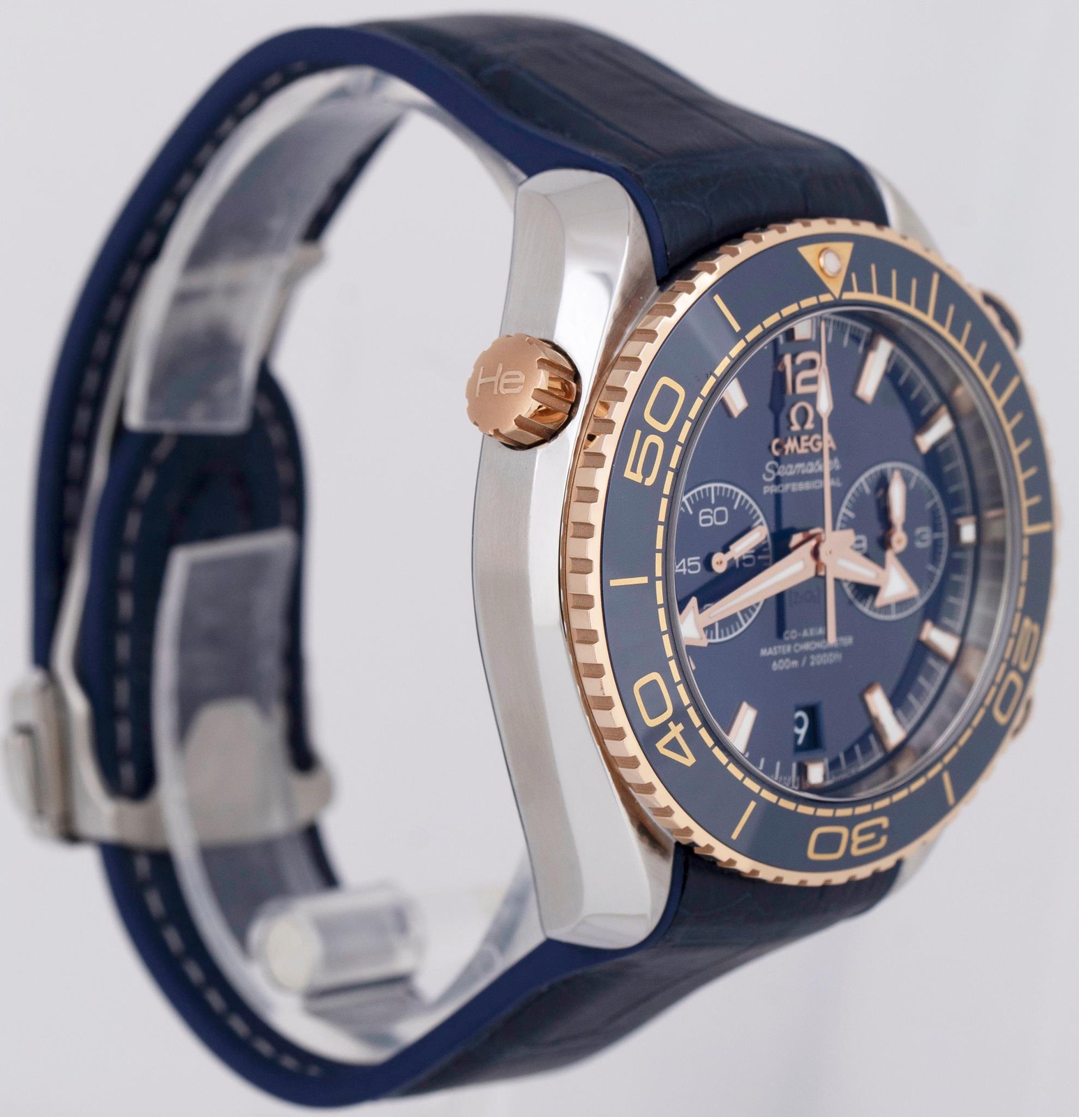MINT PAPERS Omega Seamaster Chronograph Blue Sedna Gold 215.23.46.51.03 ...