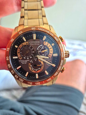 Citizen Eco-Drive AT8110-61A H804 43mm WR200 Radio World Time Brown Dial
