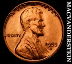 1955-S Lincoln Wheat Cent - Red Choice Gem Brilliant Unc  No Reserve  #i5146