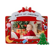 Baby's 1st Christmas Photo Frame Ornament 2025, Personalized Gift for Newborn...