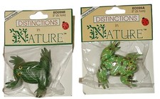Handmade Craft 2" Distinction In Nature Kaolin Green Striped  Speckled Frogs