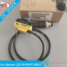 For Banner Engineering QS18VP6FF100Q5 10-30VDC PNP Photoelectric Sensor Switch