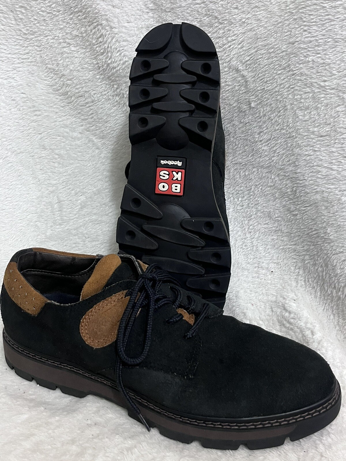 SAOLA Scarpe eleganti Sample BOKS Reebok stringate derby taglia 9 nere MARRONE stile scamosciato sneaker