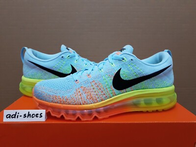 2013 NIKE FLYKNIT MAX GLACIER ICE/ORANGE-VOLT US6 EUR36,5 air 620659-408 ld-zero