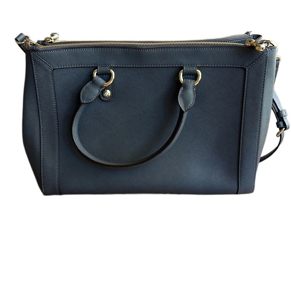 Henri Bendel Azul Gris Cartera Bolso de Mano Cartera Hombro Bandolera Bolso Foto 2 de 4