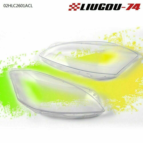 Pair Plastic Headlight Headlamp Lense Clear Cover Fit For Mercedes Benz