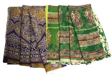 Green Fabric Saree Indian Women Wrap Dress Pr...