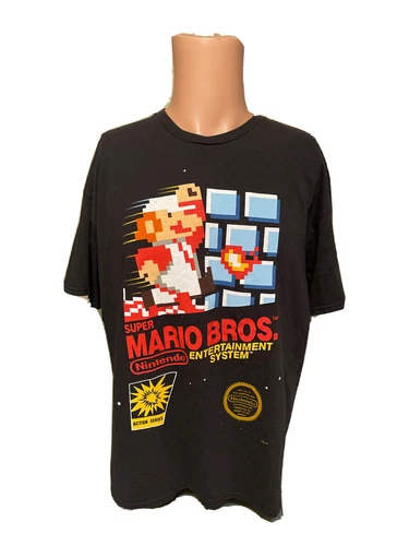 Men’s Super Mario Bros. Nintendo Entertainment System Black Shirt Size Large
