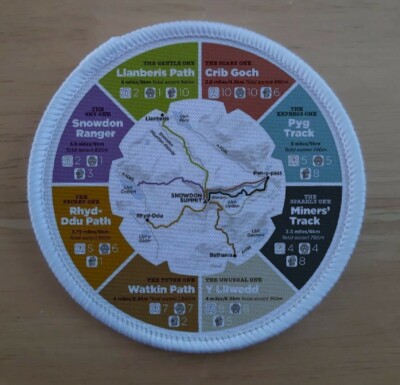 Snowdon Mountain Hiking Badge Patches Badges