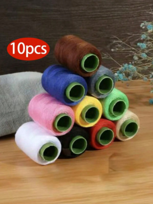 10pcs Mixed Color Sewing Thread Set for Hand & Machine Sewing Projects - NEW