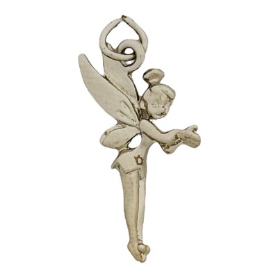 Disney 925 Sterling Silver Tinker Bell Holding Pixie Dust Charm VINTAGE RARE