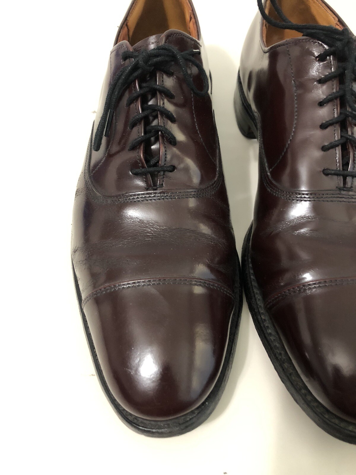 BURGANDY ALLEN EDMONDS PARK AVENUE LEATHER OXFORD DRESSS SHOES MENS SIZE 10.5C