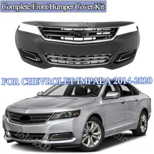 For Chevy Impala 2014-2020 Front Bumper Cover Kit w/ Grille and Fog Light Cover