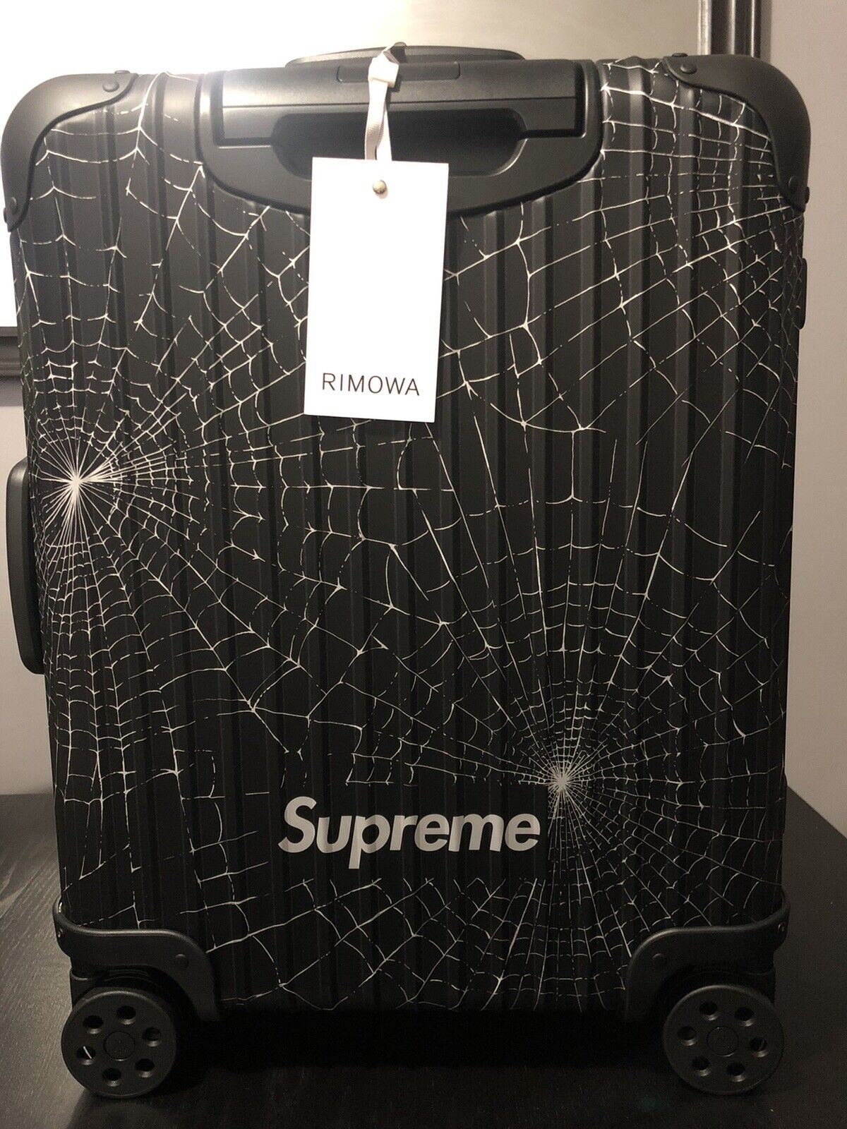 Supreme RIMOWA Cabin Plus Black Suitcase Luggage Bag 49L Spider Web FW19  NWT