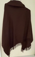 Amada Smith Large cozy brown Scarf/shawl fringe 76"x32" 100 Acrylic Italy Made