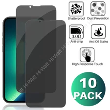 10 Pack for iPhone 14 Pro Max Privacy Tempered Glass Screen Protector Bulk Lot