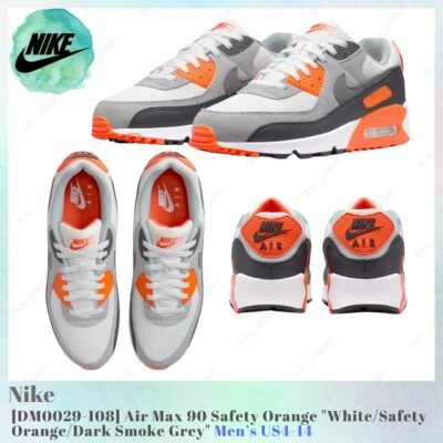 Nike Air Max 90 \'Safety Orange\' Mens Running Shoes Size 8 DM0029 108 White/Grey Nike Air Max 90  main image 4