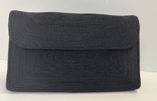 Genuine Corde Clutch Purse Vintage 1940's 1950's Bag Wallet Black